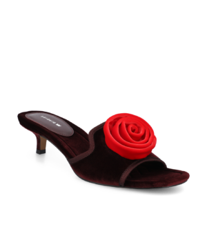 The Kiwi Kitten Flower - Burgundy Velvet